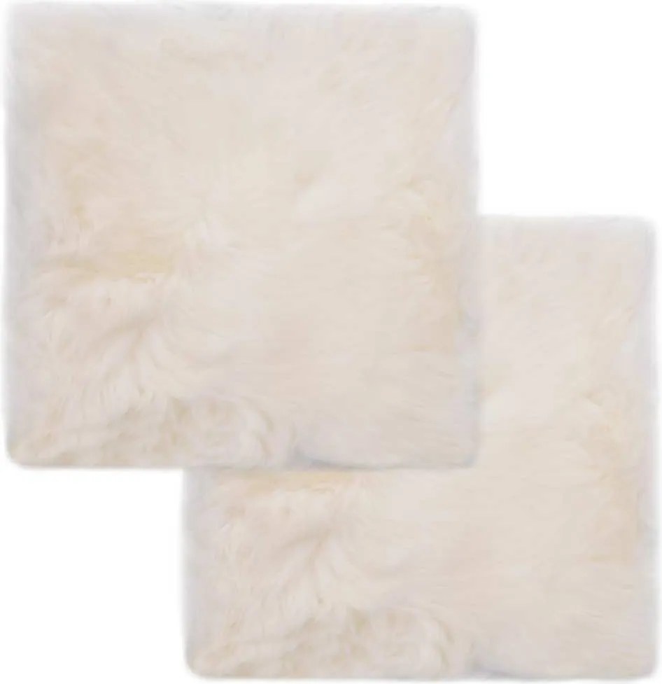 vidaXL Pernuțe de scaun, 2 buc, alb, 40x40 cm, piele naturală de oaie