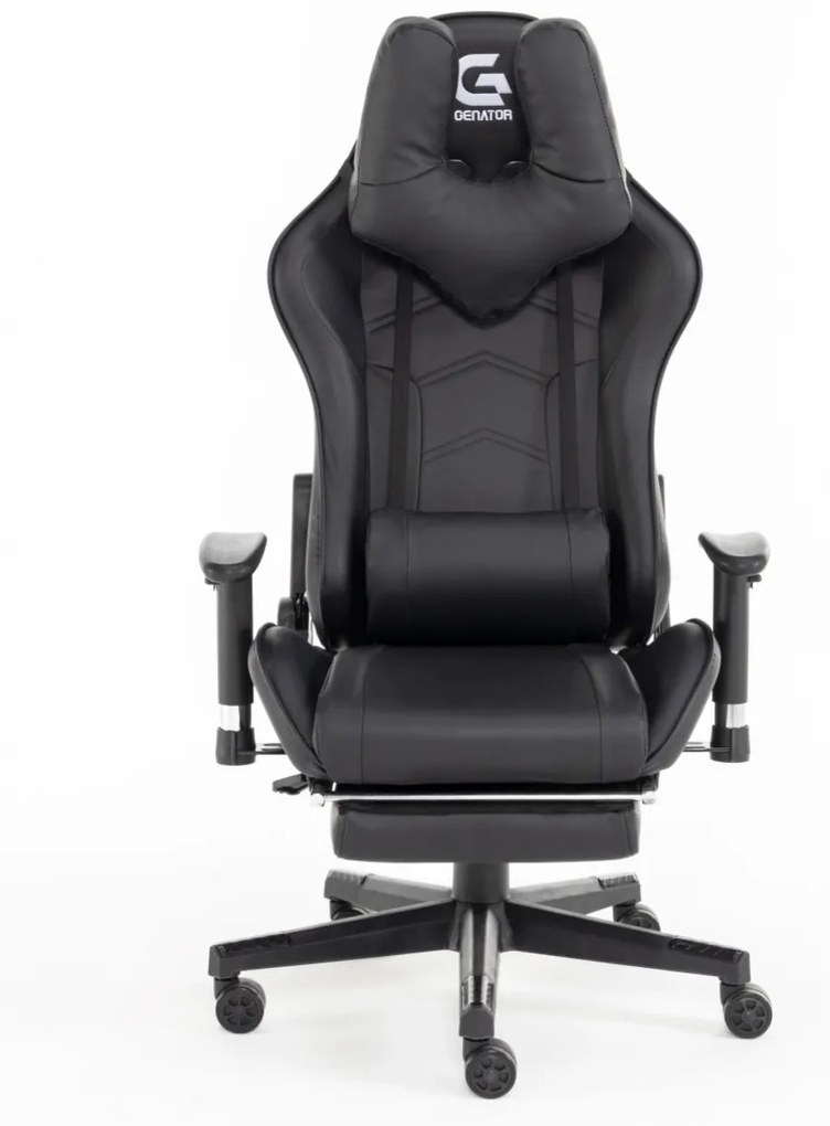 Scaun gaming Genator G2, suport picioare, Negru