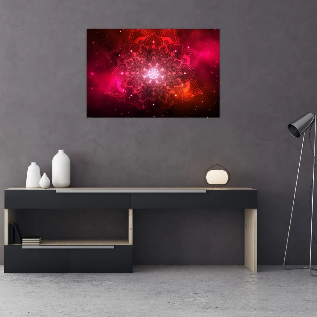 Tablou abstracției roșii (90x60 cm)