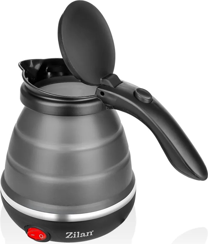 Fierbator pliabil Zilan ZLN1986 pentru voiaj, Putere 750W, Capacitate 0.5L, Protectie la supraincalzire, Baza din inox si carcasa din silicon durabil