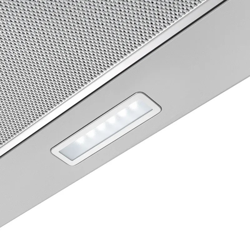 Hota telescopica Tesla DT600AX, 120W, 2 motoare, Filtru din aluminiu, 350 m³/h, LED, Clasa D, Inox