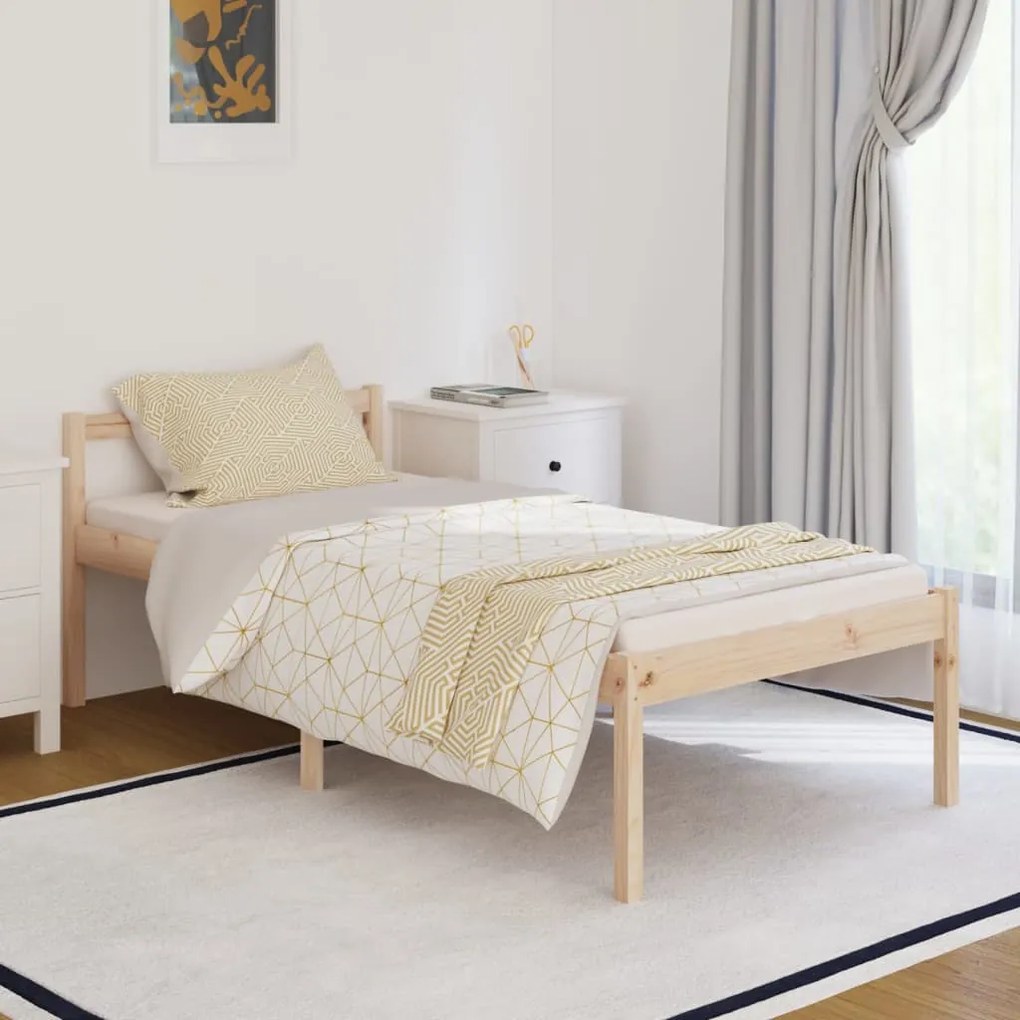 810579 vidaXL Cadru de pat single, 90x190 cm, lemn masiv de pin