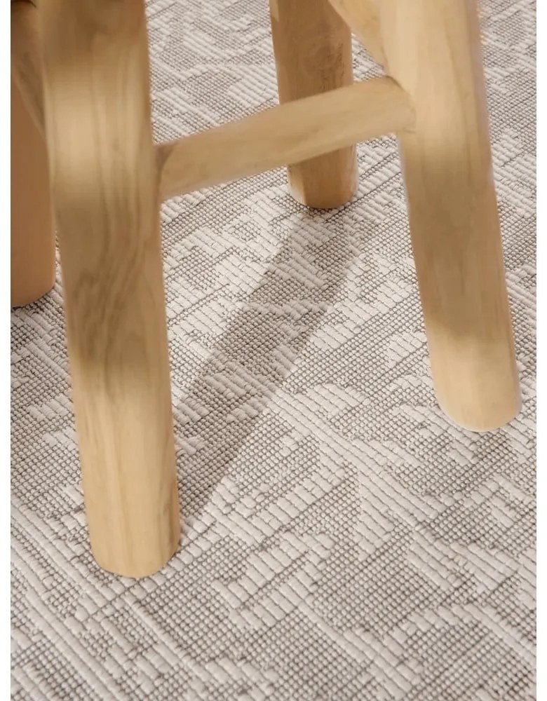 Covor pentru exterior și interior gri/fildeș rotund ø 160 cm Duet Kona – NORTHRUGS