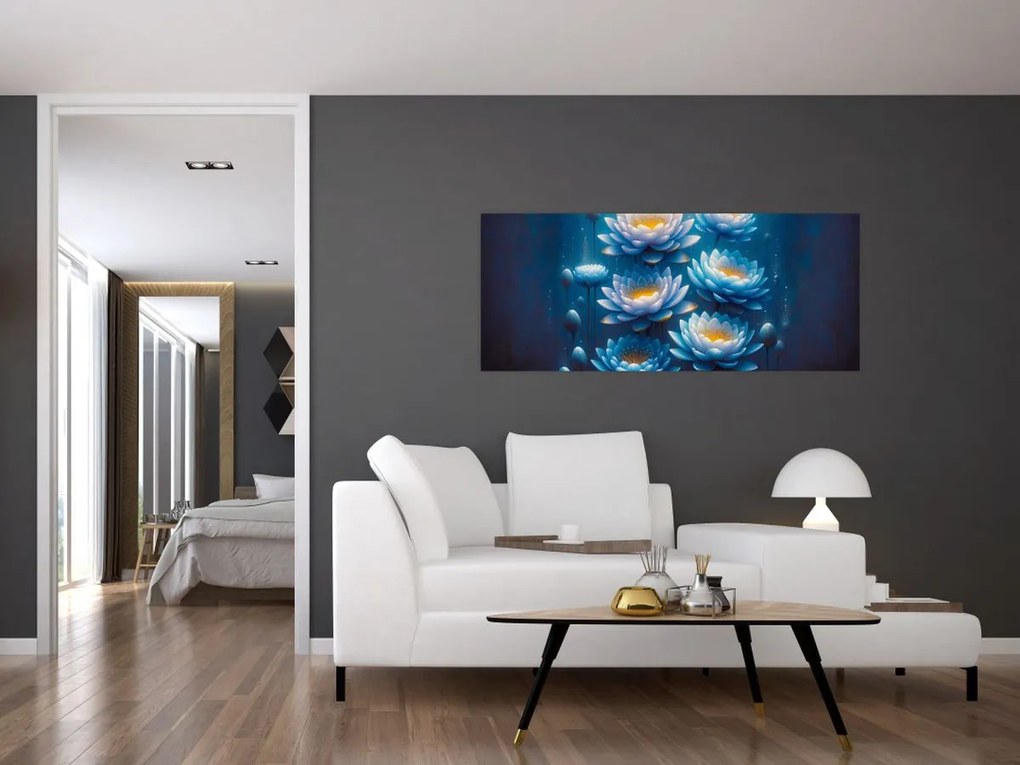 Tablou - Nuferi sub apă (120x50 cm)