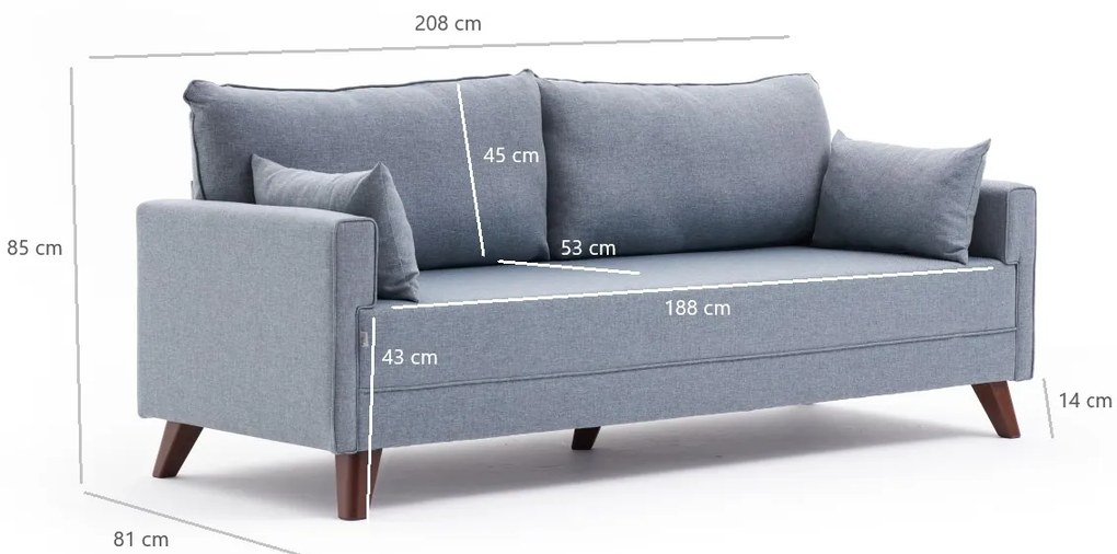 Canapea extensibilă Bellina (albastru). 1063002