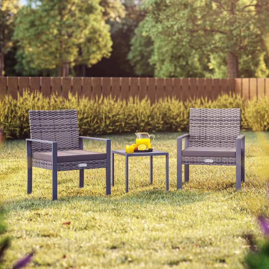 Deuba Set balcon rattan 1+2 - gri