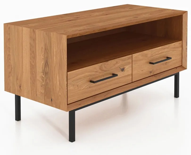 Comodă TV din lemn de stejar 90x50 cm Abies – The Beds