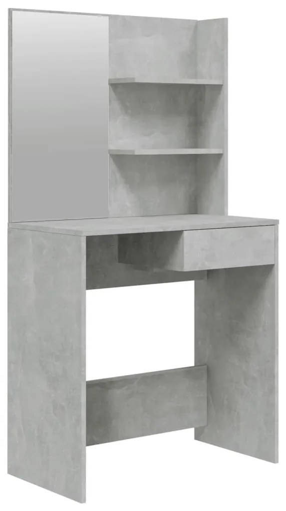 802808 vidaXL Masă de toaletă cu oglindă, gri sonoma, 74,5x40x141 cm