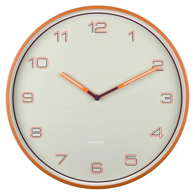 Karlsson 6013OR ceas de perete design, portocaliu,diametru 40 cm