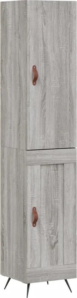 vidaXL Dulap înalt, gri sonoma, 34,5x34x180 cm, lemn prelucrat