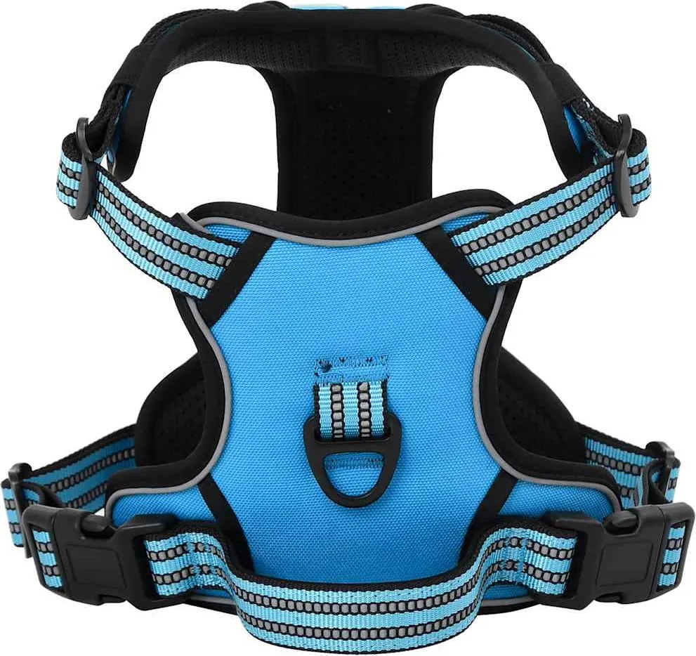 vidaXL Ham pentru câini cu dungi reflectorizante reglabil, albastru, M