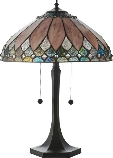 Endon 112183 - Lampă de masă Tiffany BROOKLYN 2xE14/10W/230V Ø 40 cm