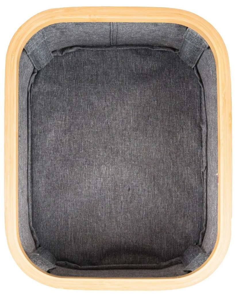 Cutie de depozitare G21 24 x 30 x 15 cm, dinbambus cu capac, gri