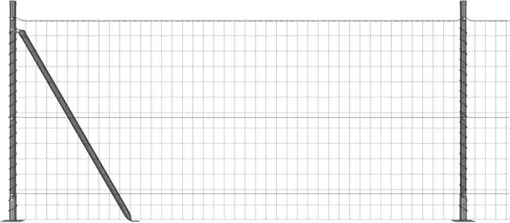 vidaXL Gard cu Stâlp Gri 1 x 10 m Oțel și PVC