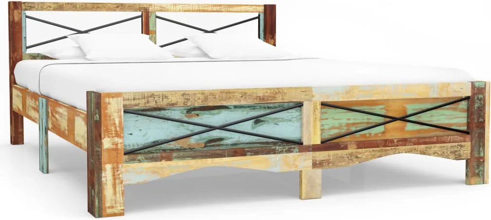 vidaXL Cadru de pat, 160 x 200 cm, lemn masiv reciclat