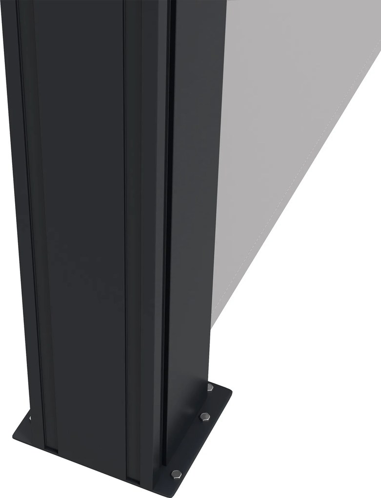 Outsunny Paravan Lateral Retractabil cu Mâner din Metal, Aluminiu și Poliester, 400x180 cm, Gri Deschis | Aosom Romania