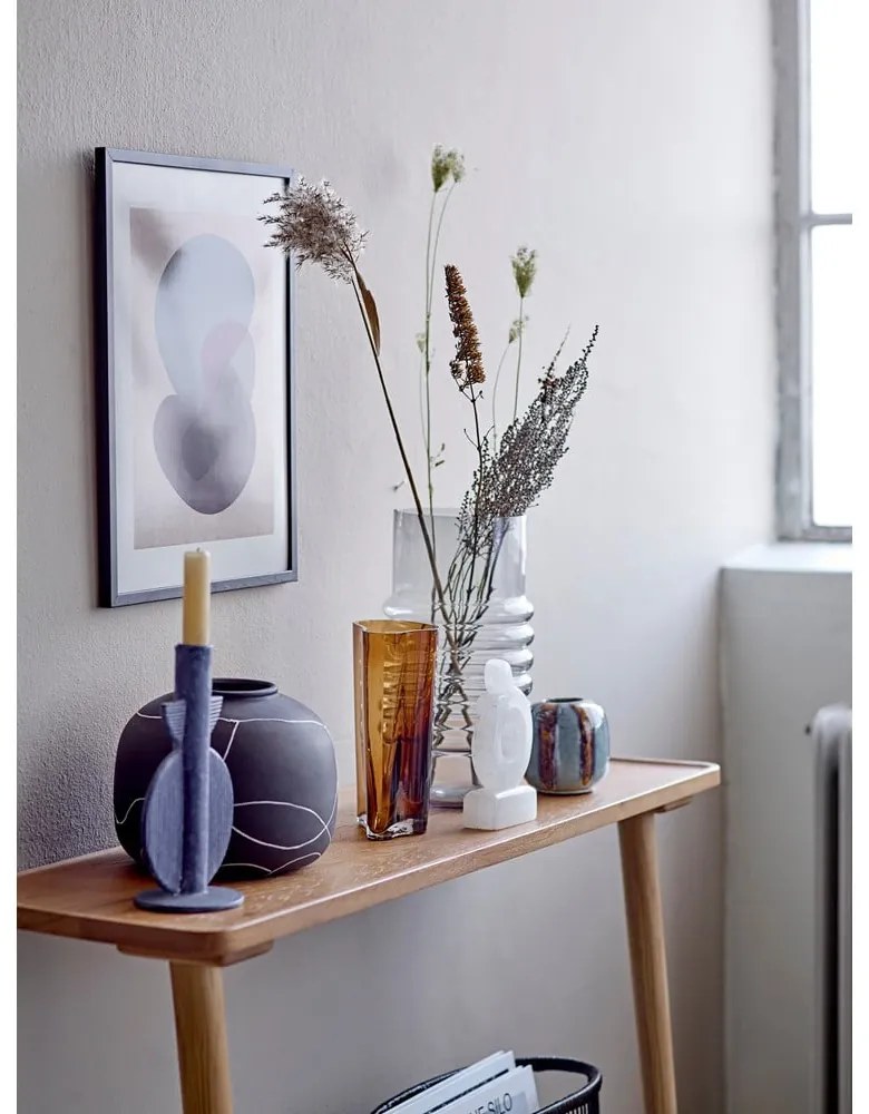 Vază de teracotă Bloomingville Niza, înălțime 16,5 cm, negru