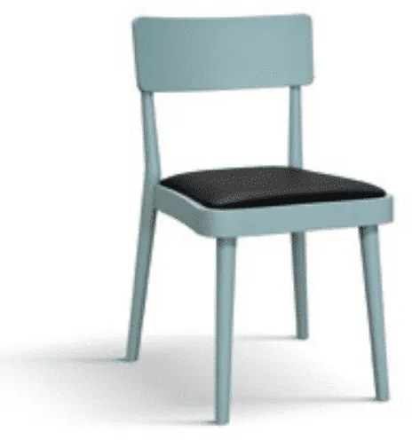 Scaun Lola, structura lemn fag si piele ecologica - ALB