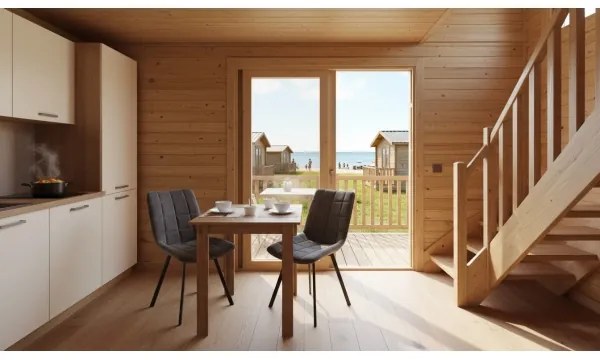 Masă pătrată de sufragerie LEVI stejar