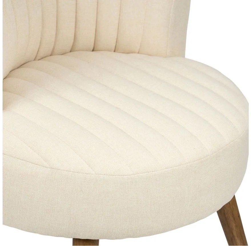 Scaun dining, crem, din lemn de cauciuc si textil, Demeure