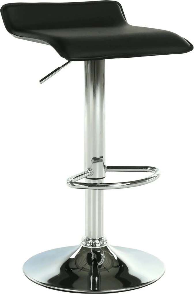 Scaun bar LARIA NEW, negru/crom, piele ecologica/metal, 37x39x64/85 cm