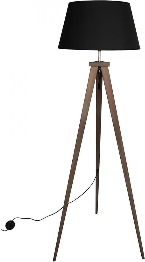 Lampadar negru din poliester si bambus 153 cm Omar