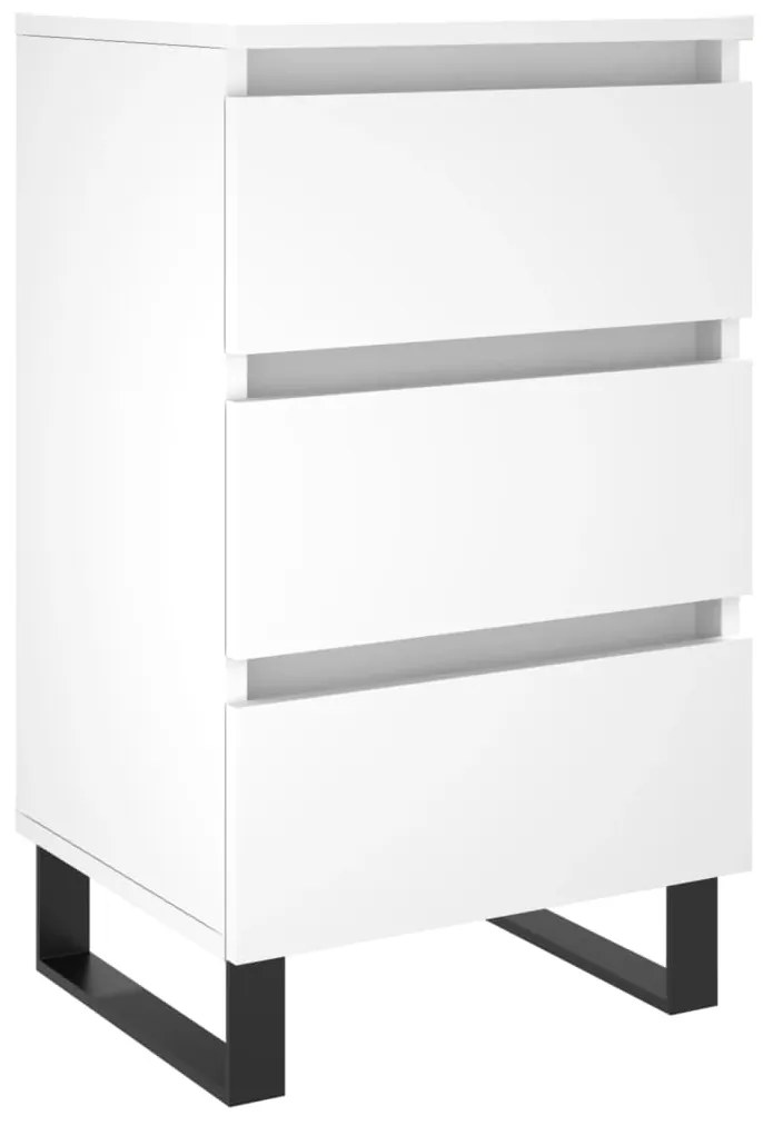 826940 vidaXL Noptieră, alb, 40x35x69 cm, lemn compozit