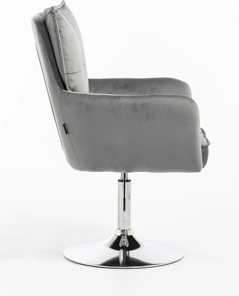 HR250N Scaun Catifea Grafit Bază Cromata