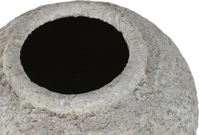 Vază decorativă, stil rustic artizanal, culoare gri, din teracotă, „Terracotta”