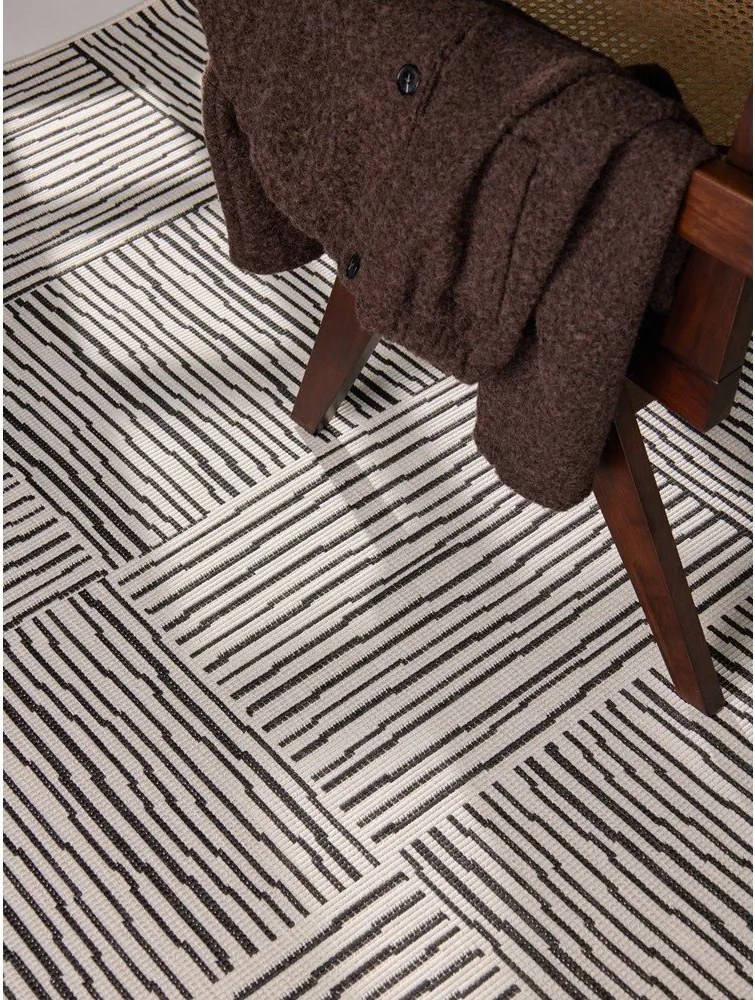 Covor pentru exterior și interior negru/crem 200x300 cm Haringey Nightingale – Ted Baker