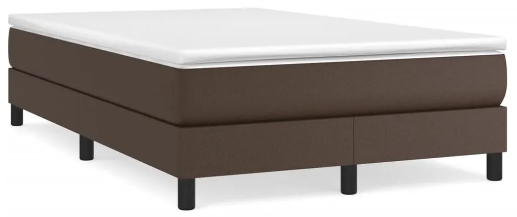 3120691 vidaXL Cadru de pat box spring, maro, 120x200 cm, piele ecologică