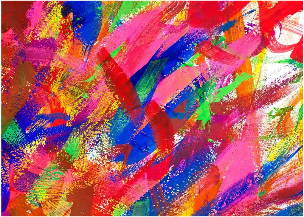 Tablou pe sticlă - Abstract colorat (70x50 cm)