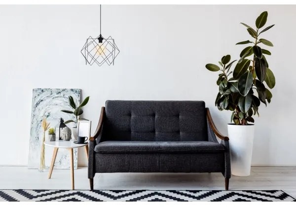 Lustră pe cablu GALL 1xE27/60W/230V negru