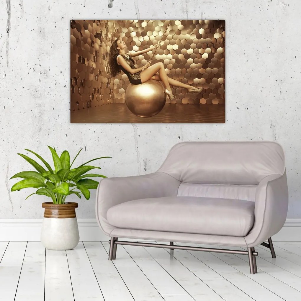 Tablou - Femeia în încăperea de aur (90x60 cm)