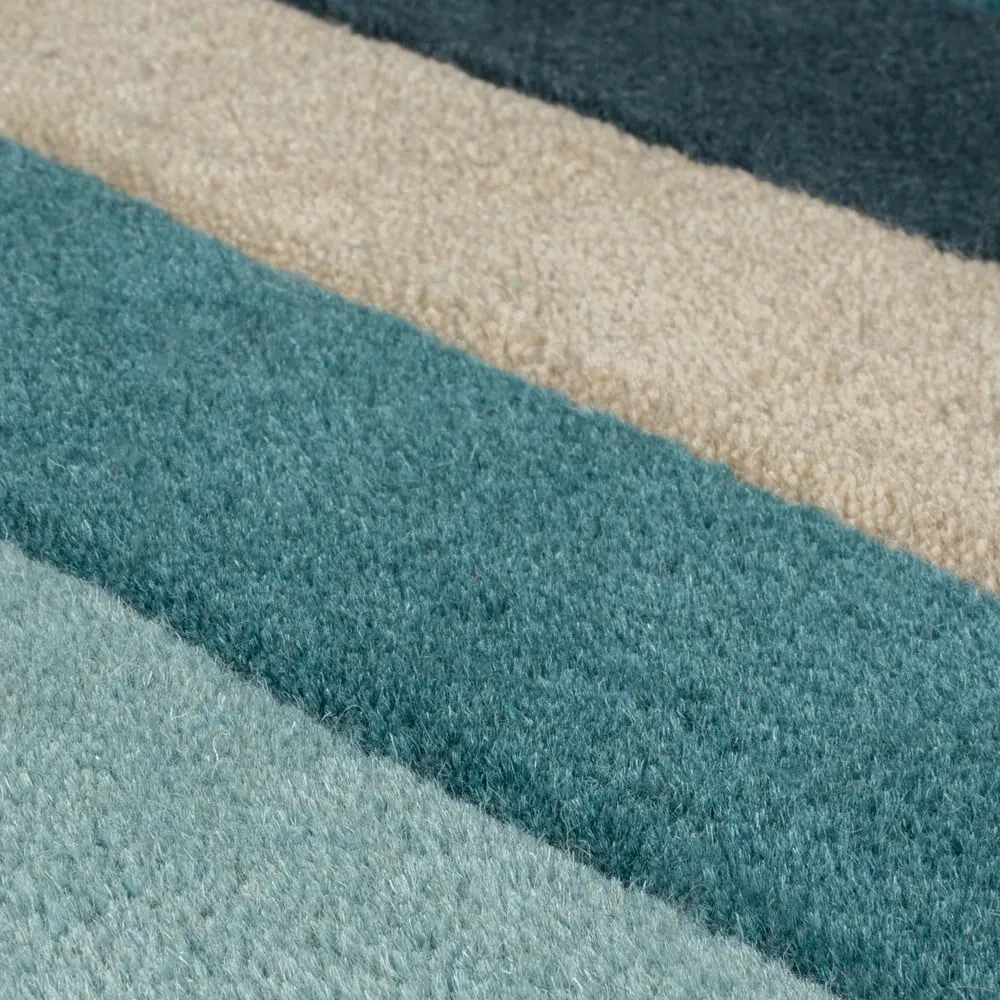 Covor tip traversă albastru/bej din lână 66x300 cm Collage – Flair Rugs