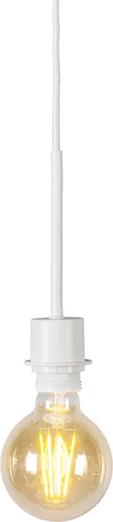 Lampă suspendată albă cu abajur verde 50 cm - Combi 1