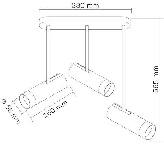 Spot PORTO 3xGU10/10W/230V negru