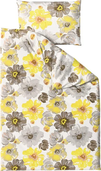 Lenjerie de pat din microfibra FEONELLE galben-gri Dimensiune lenjerie de pat: 70 x 90 cm | 140 x 220 cm
