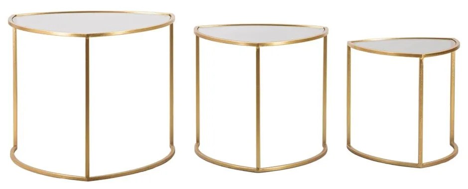 Măsuțe de cafea aurii rotunde cu blat din sticlă 3 buc. ø 60 cm Triangle – Mauro Ferretti