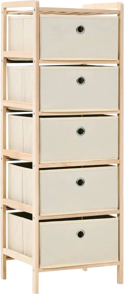 vidaXL Dulap depozitare cu 5 coșuri din textil, lemn de cedru, bej