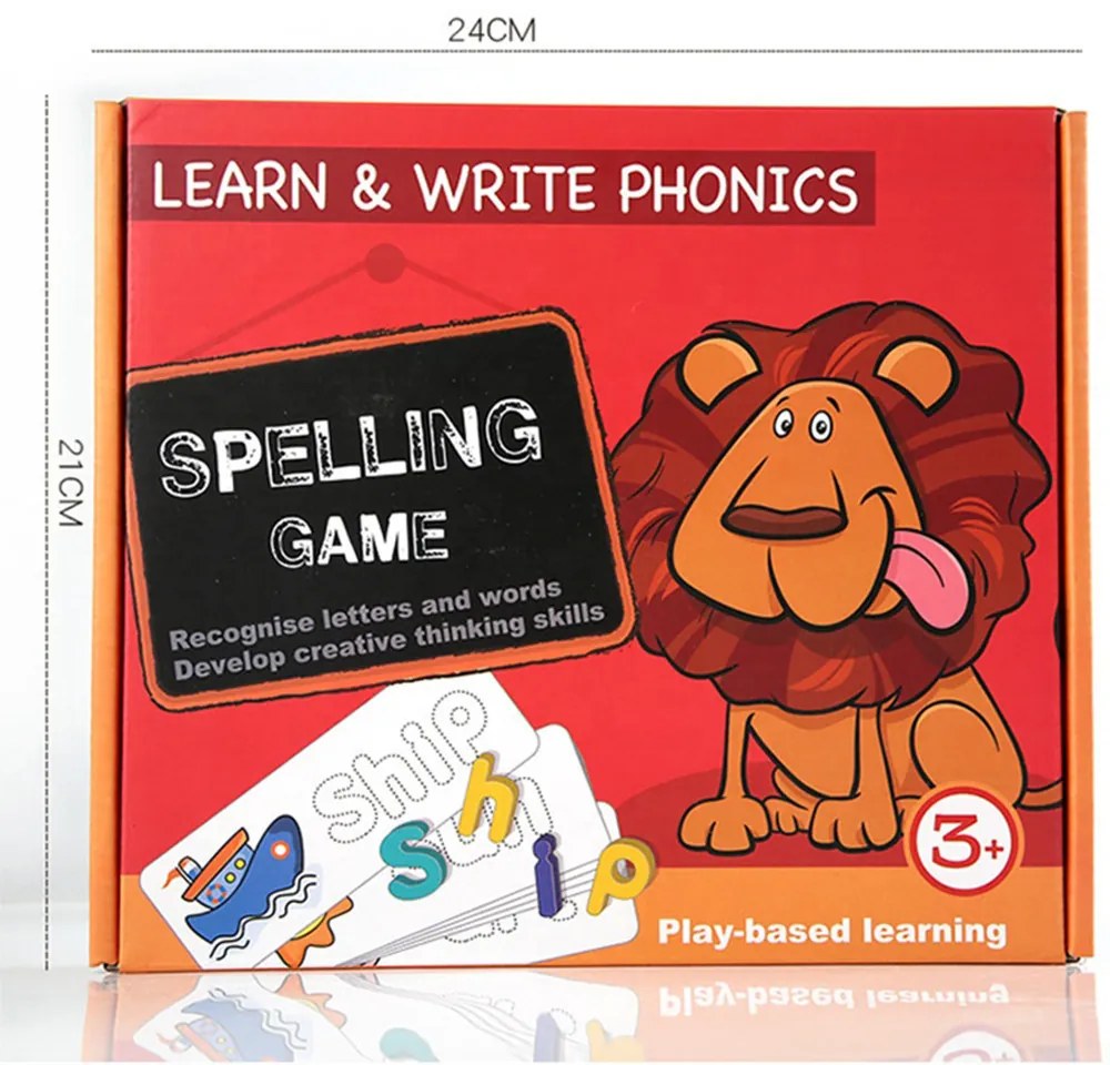 Alfabet din lemn cu imagini, joc educativ în limba engleză