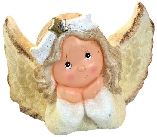 Decoratiune Craciun, ceramica, inger fetita, 29x16.5x20.5 cm