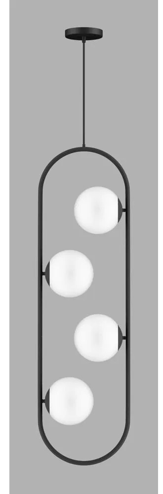 Lustră neagră cu abajur din sticlă Club – Squid Lighting