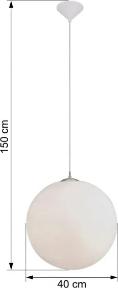 Eglo 22873 - Lampă suspendată pe cablu RONDO 1xE27/60W/230V Ø 40 cm albă