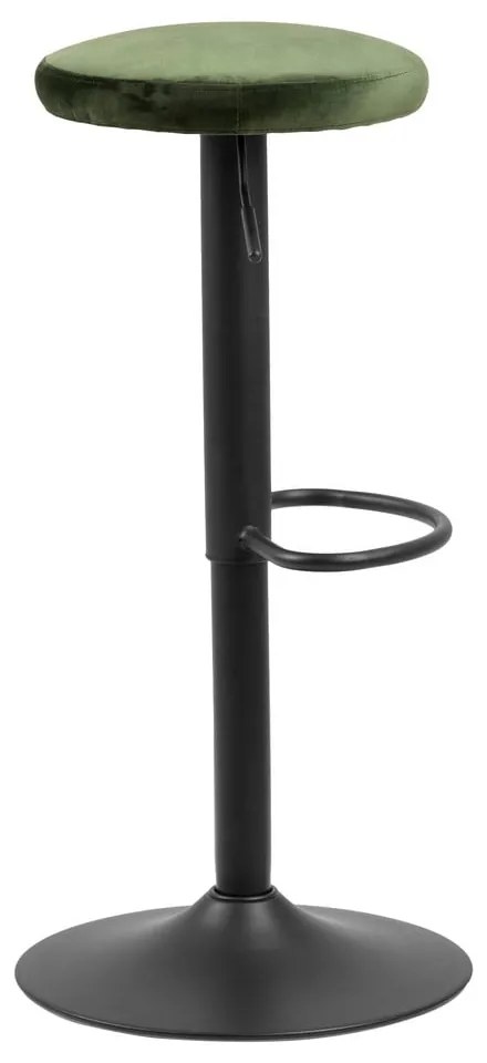Scaun de bar verde cu înălțime ajustabilă tapițat (înălțime șezut 62 cm) Finch – Actona
