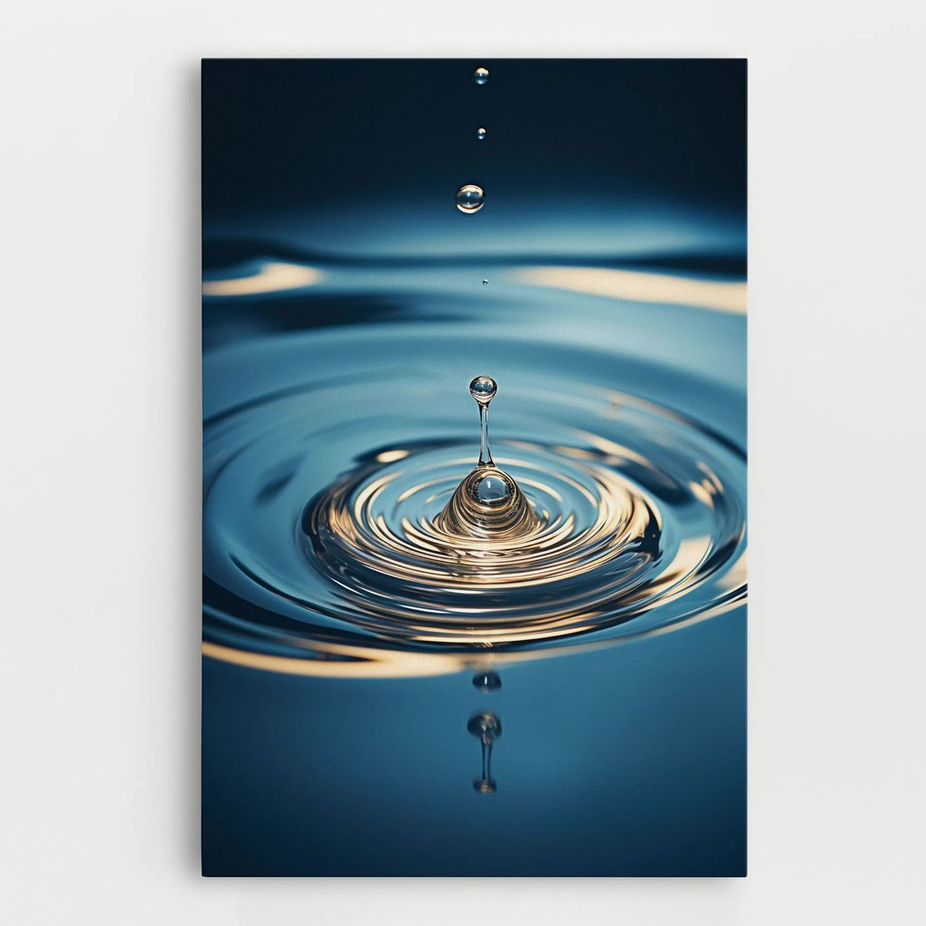 Tablou Canvas, 70x100cm, Dormitor si Living, Feng Shui, Apa, Cream Water Drop