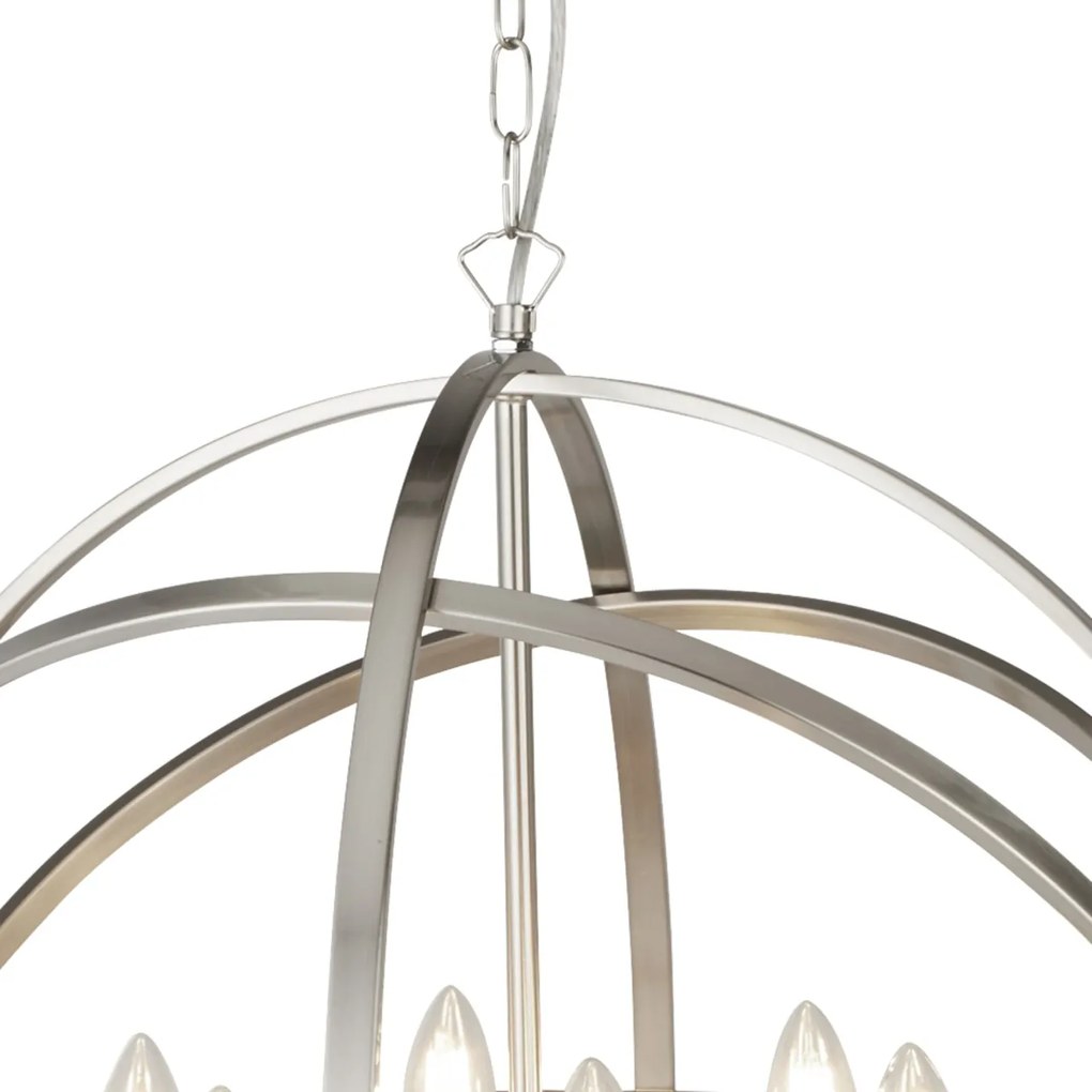 Lustra suspendata stil traditional Orbit argintiu satin 2476-6SS SRT