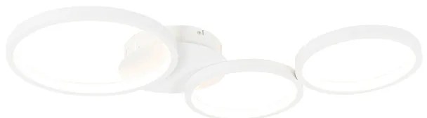 Plafoniera de design alb, cu LED integrat, cu dimmer pe 3 trepte, 3 lumini - Pande