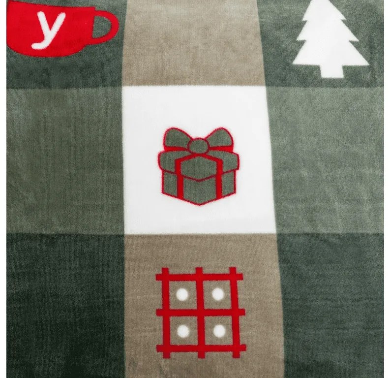 Lenjerie cocolino CHRISTMAS SOCKS verde Dimensiune lenjerie de pat: 70 x 90 cm | 140 x 220 cm