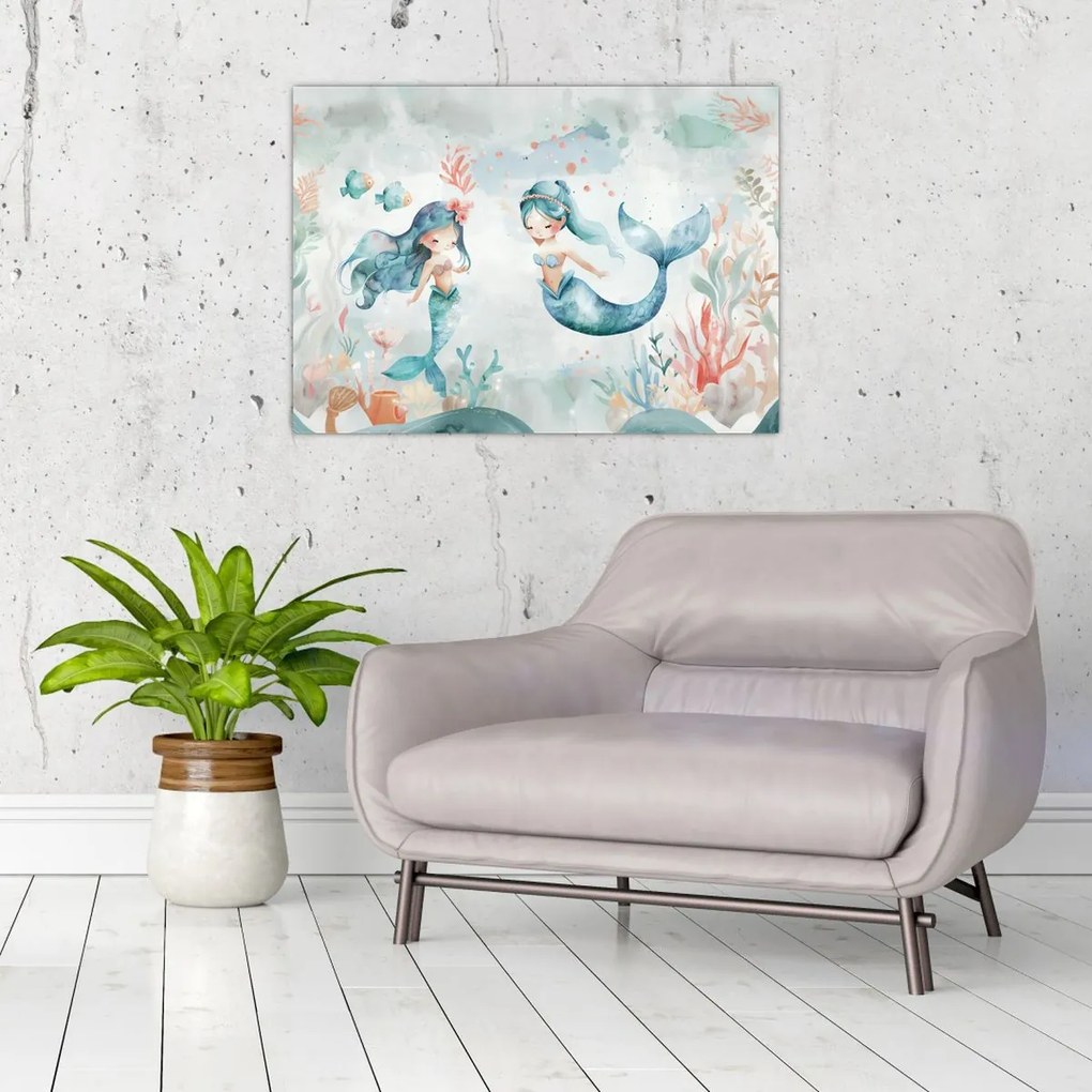 Tablou pe sticlă - Sirene (70x50 cm)